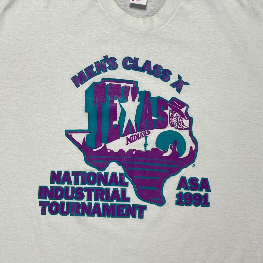 Vintage 1991 Duke Texas ASA National Industrial Tournament T-Shirt XL White - Picture 4 of 9